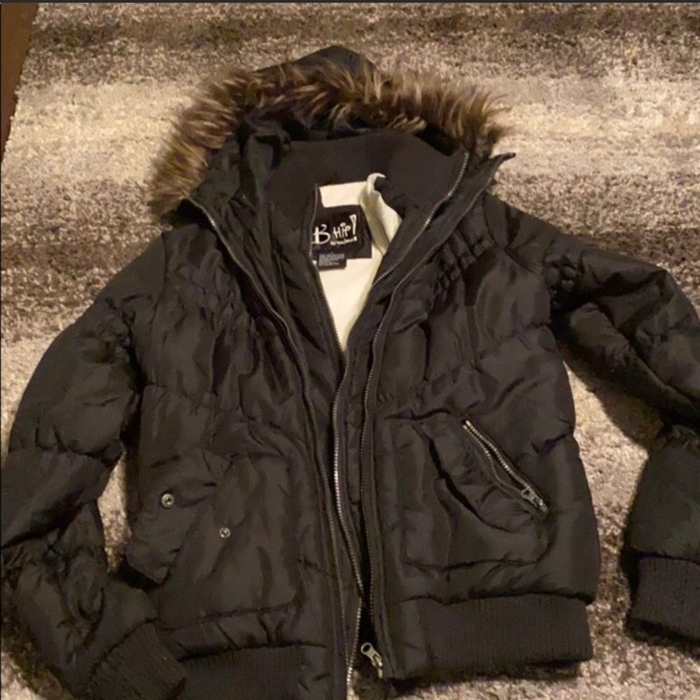 Black puffer coat
